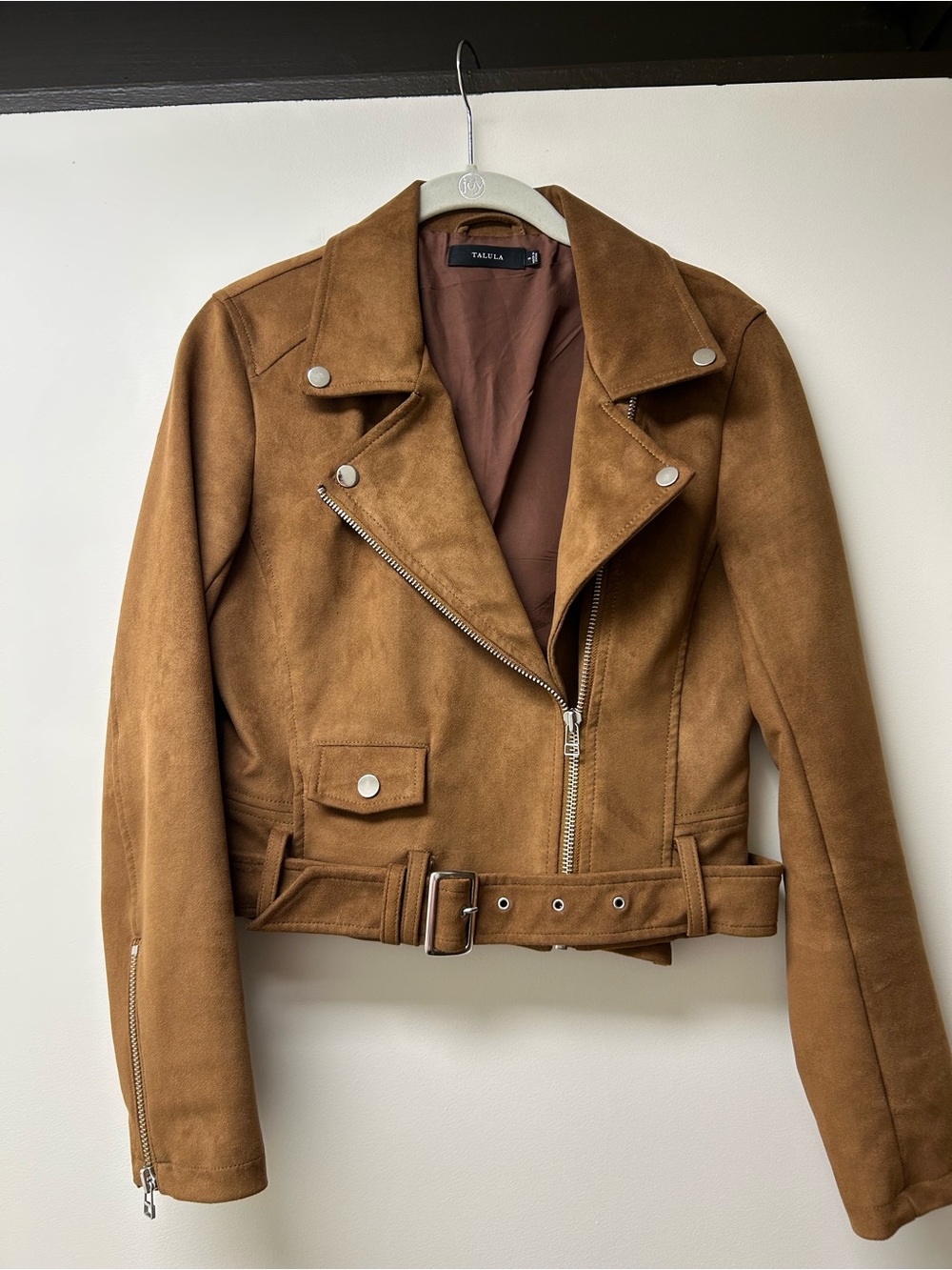 Talula Women's Brown Faux Suede Moto Jacket